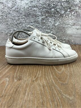 602 Suitsupply Minimalist White Leather Men’s Sneakers 9 US